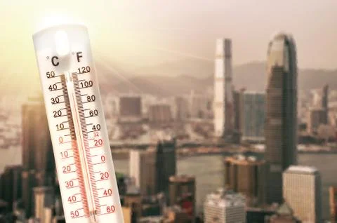 Thermometer during heatwave Stock Photos