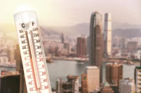 Thermometer during heatwave Stock Photos