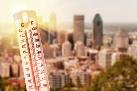 Thermometer during heatwave Stock Photos