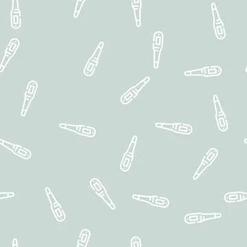 Thermometer electronic device line vector seamless pattern Stock Illustration