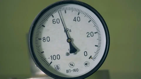 Thermometer at a factory, close up. Stock Footage 89042122