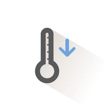 Thermometer fall temperature. Isolated color icon. Weather vector illustratio Stock Illustration