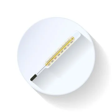 Thermometer flat icon Illustrazione stock