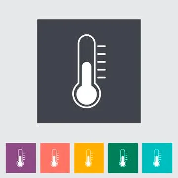 Thermometer flat icon. Stock Illustration