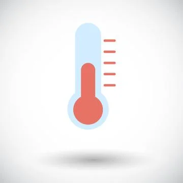 Thermometer flat icon Stock Illustration
