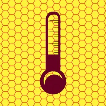 Thermometer. Flat modern web button and space for your text. Stock Illustration