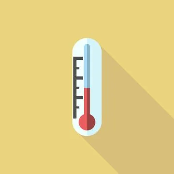 Thermometer, flat style icon Stock Illustration