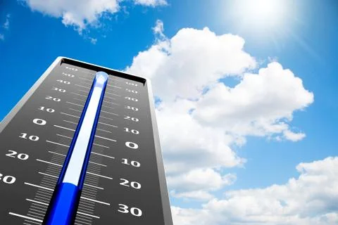 Thermometer frost close-up on sky Stock Illustration