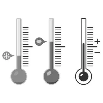 Thermometer in gray, for measuring temperature Stock Illustration