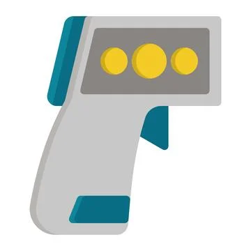 Thermometer gun icon in Flat Style. Color Fill Stock Illustration