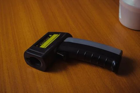 Thermometer gun for measuring temperature Stock Photos