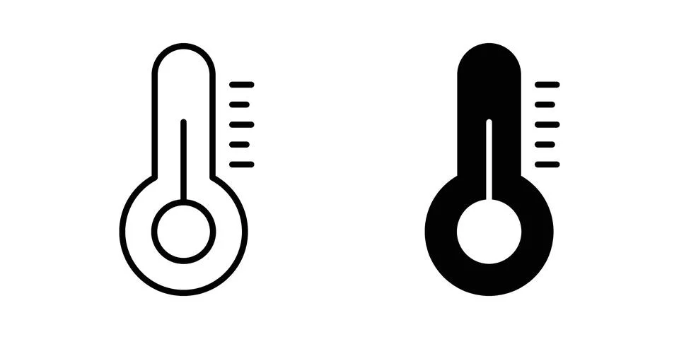 Thermometer half icon. Outline, flat icons Stock Illustration