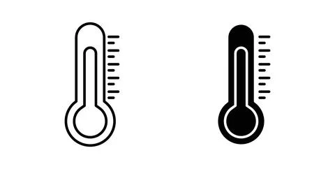 Thermometer half icon symbol. Vector illustration pack in black color. Stock Illustration