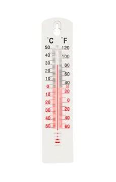 Thermometer with high temperature isolated on white background Stock-Fotos