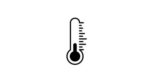 A thermometer with horizontal lines indicating temperature animation Stock Footage 334803238