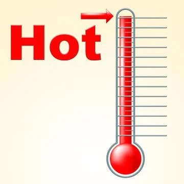 Thermometer hot represents temperature indicator and boiling 스톡 일러스트