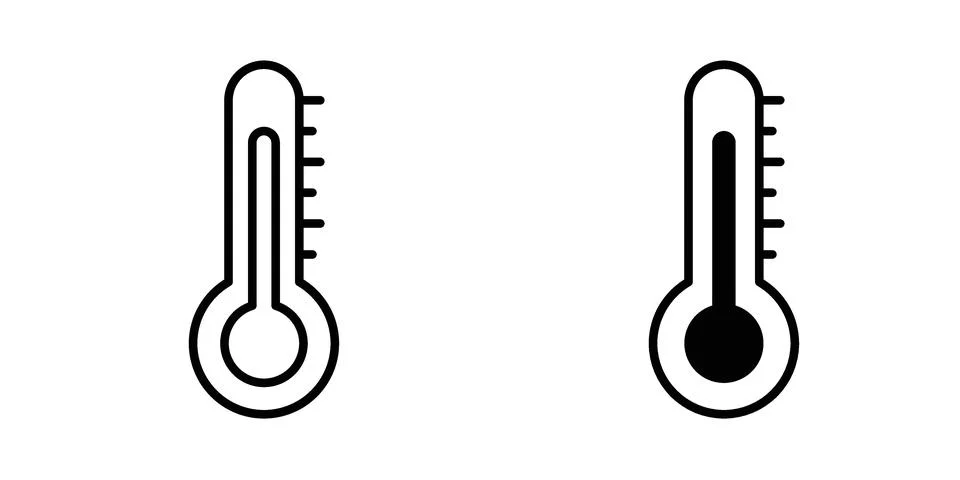 Thermometer icon for design projects and web UI Stock Illustration