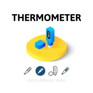 Thermometer icon in different style Stock Illustration