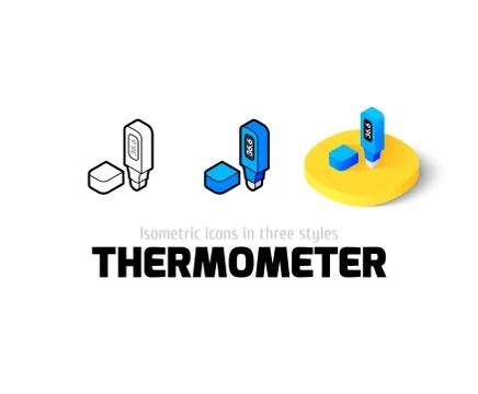 Thermometer icon in different style Stock Illustration
