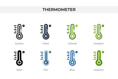 Thermometer icon in different style. Thermometer vector icons designed in o.. Stock-Illustration