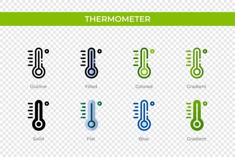 Thermometer icon in different style. Thermometer vector icons designed in o.. Stock Illustration