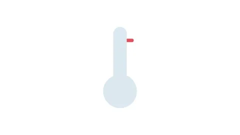 Thermometer icon displayed on a black background, symbolizing temperature m.. Stock Footage 332905278