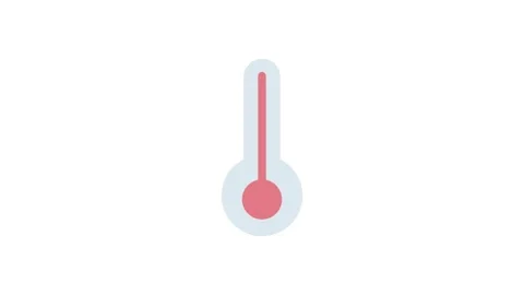 Thermometer icon displayed on a black background, symbolizing temperature m.. Stock Footage 332984097