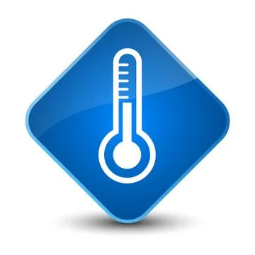 Thermometer icon elegant blue diamond button Stock Illustration