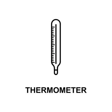 Thermometer icon. Element of measuring instruments icon with name for mobile Stock Illustration