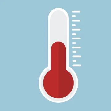 Thermometer icon , Flat design style, vector illustration. Stock Illustration