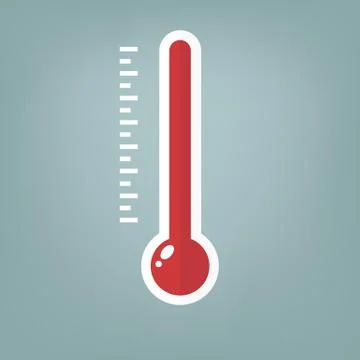 Thermometer icon , Flat design style, vector illustration. Stock Illustration