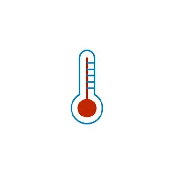 Thermometer icon , Flat design style, hot temperature, measuring equipment Stock Illustration
