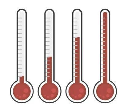 Thermometer icon flat design vector. Stock Illustration