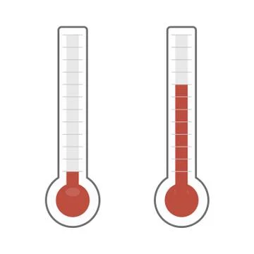 Thermometer icon flat design vector. Stock Illustration