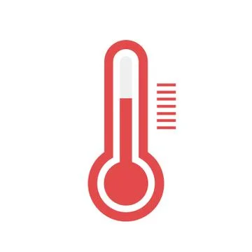 Thermometer icon flat design vector. Illustrazione stock