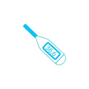 Thermometer icon flat. Stock Illustration