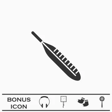 Thermometer icon flat Stock Illustration