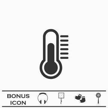 Thermometer icon flat Stock Illustration