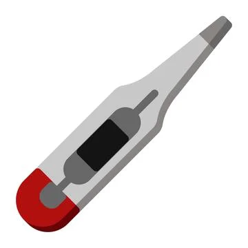 Thermometer icon in Flat Style. Color Fill Stock Illustration