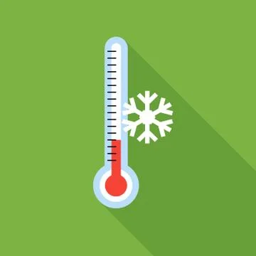Thermometer icon, flat style Stock Illustration