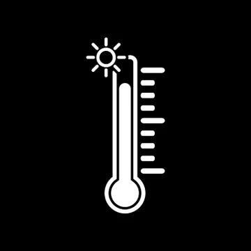 The thermometer icon. High temperature symbol Stock Illustration