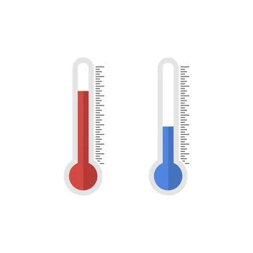 Thermometer icon. Icon hot or cold in flat style. Vector Stock Illustration