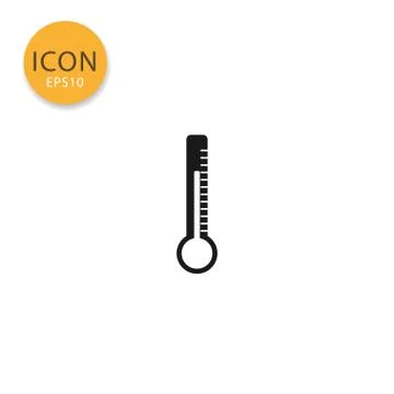 Thermometer icon isolated flat style. Stock Illustration