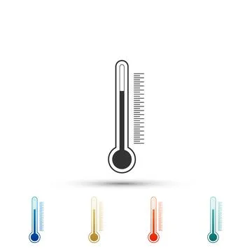 Thermometer icon isolated on white background. Set elements in colored icons Illustrazione stock