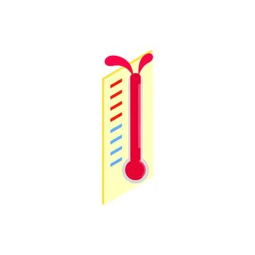 Thermometer icon, isometric 3d style Stock Illustration