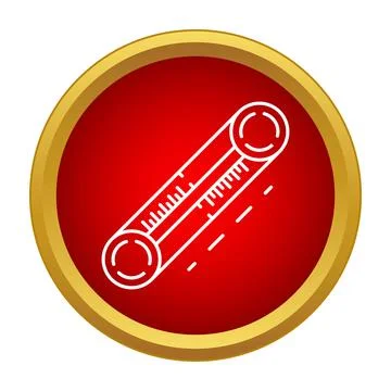 Thermometer icon measuring temperature in red frame Stock Illustration