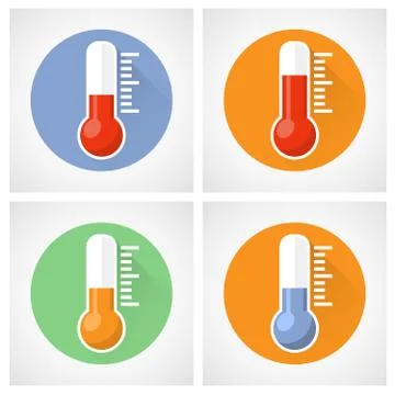 Thermometer icon with scale Stock Illustration