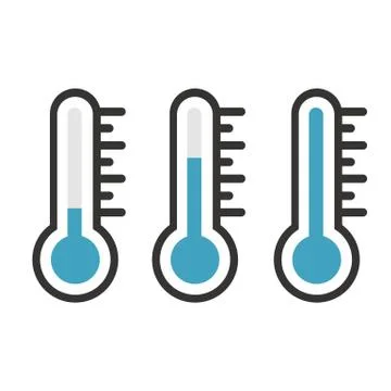 Thermometer icon set Stock Illustration