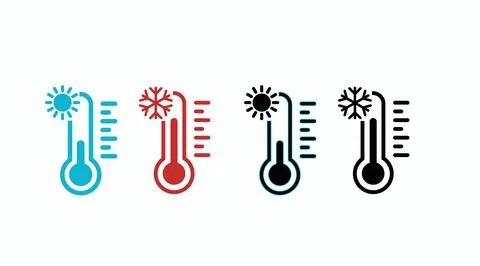 Thermometer Icon Set. Illustrazione stock