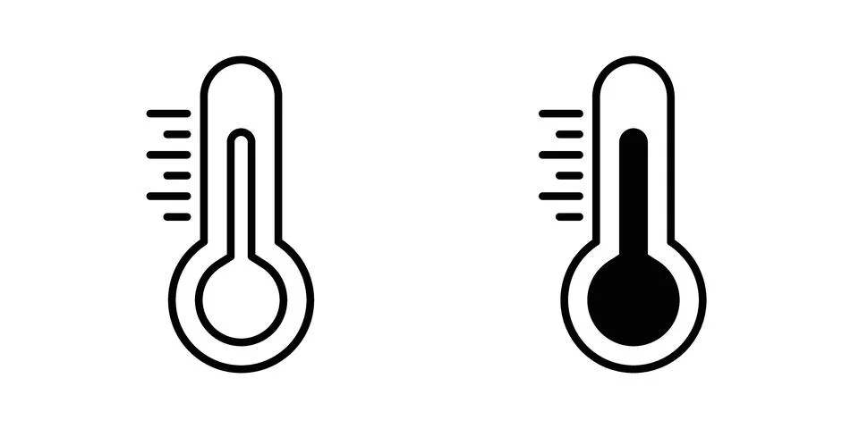 Thermometer icon set modern line and solid style collection. Stock Illustration